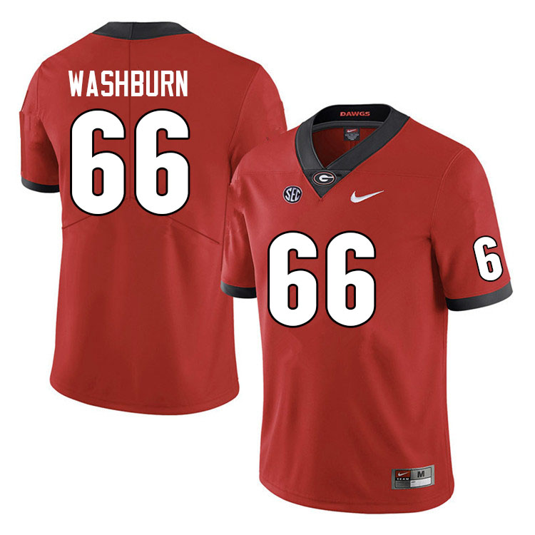 Georgia Bulldogs #66 Jonathan Washburn College Football Jerseys Sale-Red Anniversary
